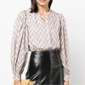 Ulla Johnson Rory Graphic-Print Cropped Blouse - size 4